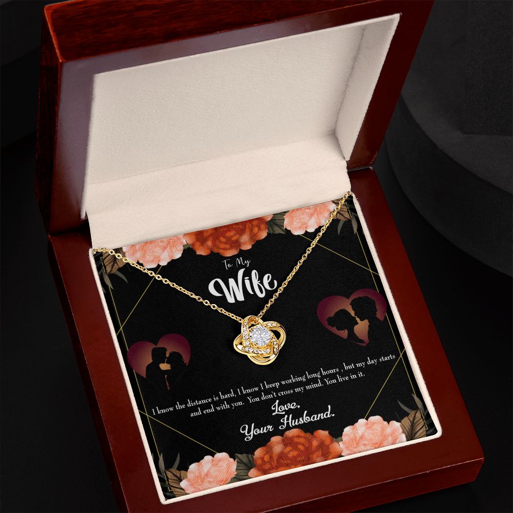 To My Wife Live in my mind Infinity Knot Necklace Message Card-Express Your Love Gifts