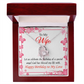 To My Wife Love and Affection Birthday Message Forever Necklace w Message Card-Express Your Love Gifts