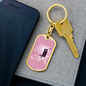 To My Wife Love Couple Pink Floral Keychain Stainless Steel or 18k Gold Dog Tag Keyring-Express Your Love Gifts