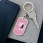 To My Wife Love Couple Pink Floral Keychain Stainless Steel or 18k Gold Dog Tag Keyring-Express Your Love Gifts