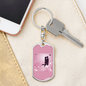 To My Wife Love Couple Pink Floral Keychain Stainless Steel or 18k Gold Dog Tag Keyring-Express Your Love Gifts