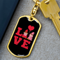 To My Wife Love Gnomes Red Keychain Stainless Steel or 18k Gold Dog Tag Keyring-Express Your Love Gifts