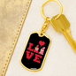 To My Wife Love Gnomes Red Keychain Stainless Steel or 18k Gold Dog Tag Keyring-Express Your Love Gifts
