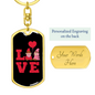 To My Wife Love Gnomes Red Keychain Stainless Steel or 18k Gold Dog Tag Keyring-Express Your Love Gifts