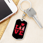 To My Wife Love Gnomes Red Keychain Stainless Steel or 18k Gold Dog Tag Keyring-Express Your Love Gifts