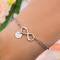 To My Wife Love Is Sharing Infinity Bracelet With Initial Charms-Express Your Love Gifts