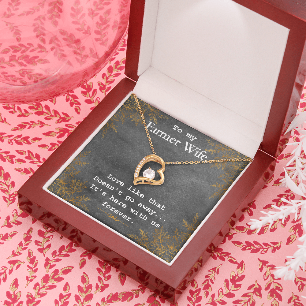 To My Wife Love Like That Doesn't Go Away Farmer Wife Forever Necklace w Message Card-Express Your Love Gifts