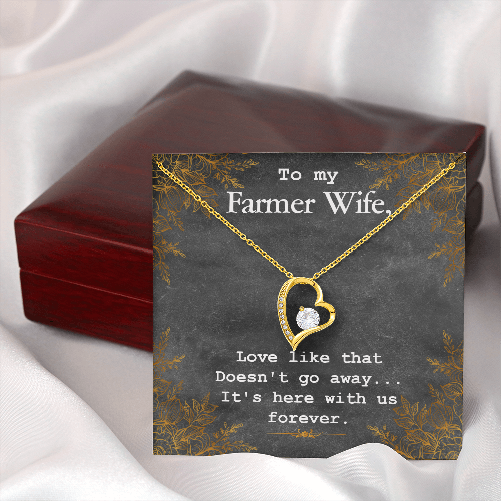 To My Wife Love Like That Doesn't Go Away Farmer Wife Forever Necklace w Message Card-Express Your Love Gifts