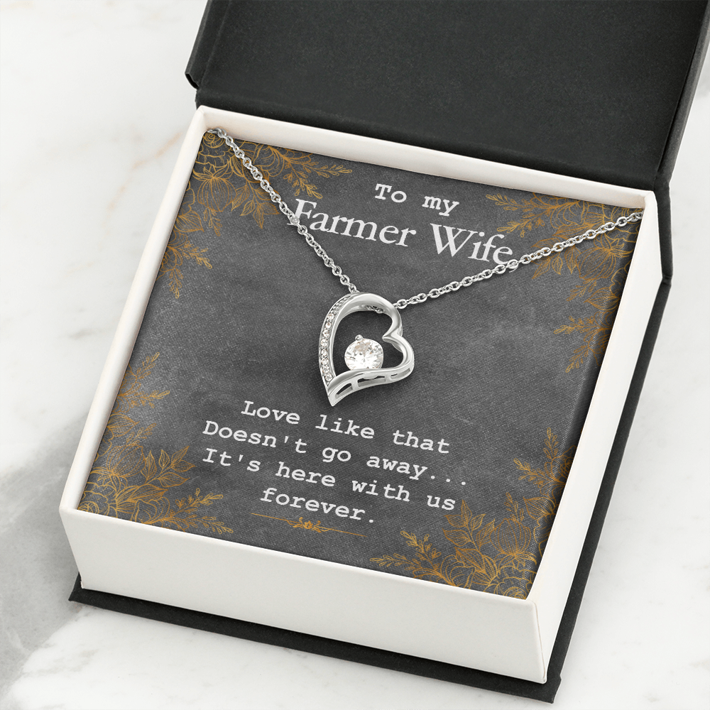 To My Wife Love Like That Doesn't Go Away Farmer Wife Forever Necklace w Message Card-Express Your Love Gifts