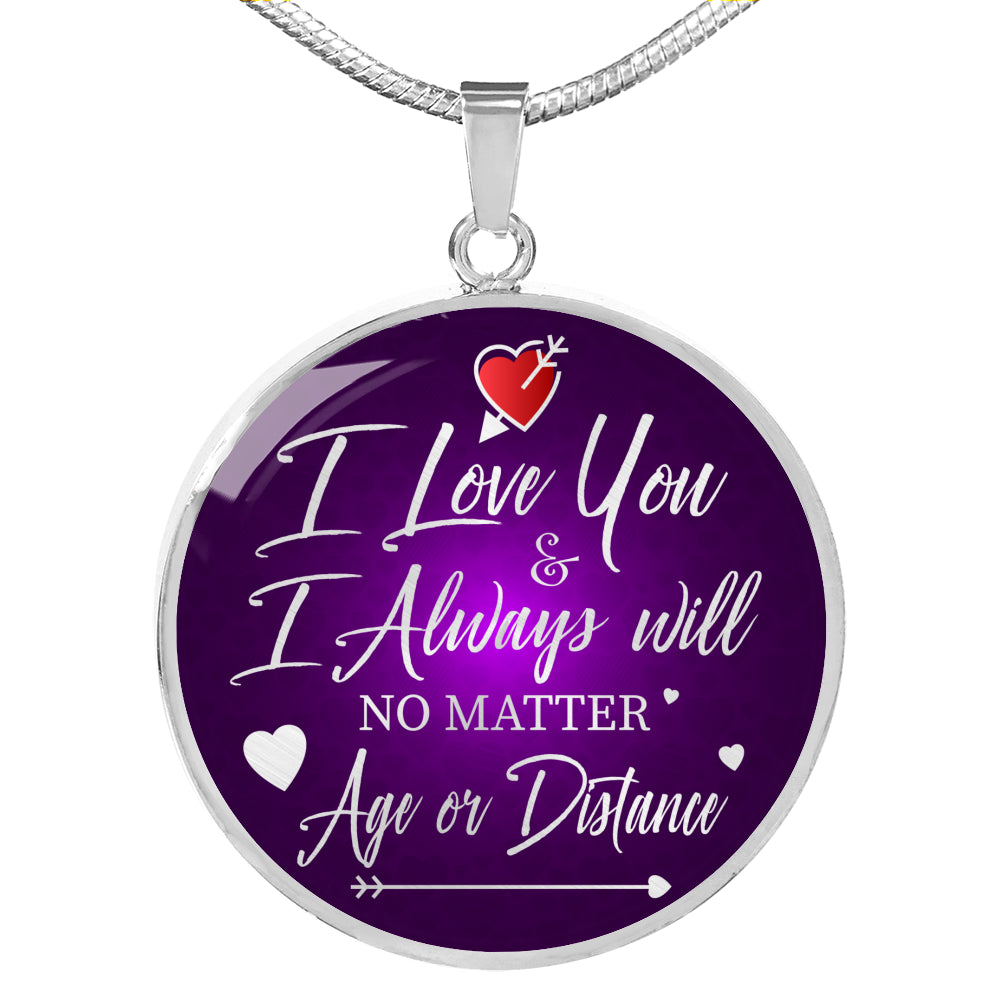 To My Wife Love You Always Circle Pendant Stainless Steel or 18k Gold 18-22"-Express Your Love Gifts