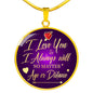 To My Wife Love You Always Circle Pendant Stainless Steel or 18k Gold 18-22"-Express Your Love Gifts