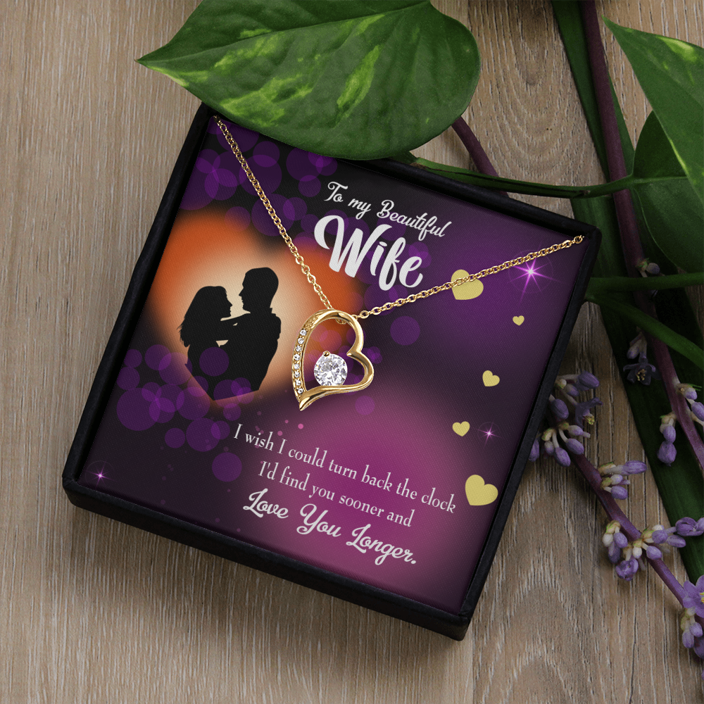 To My Wife Love You Longer Forever Necklace w Message Card-Express Your Love Gifts