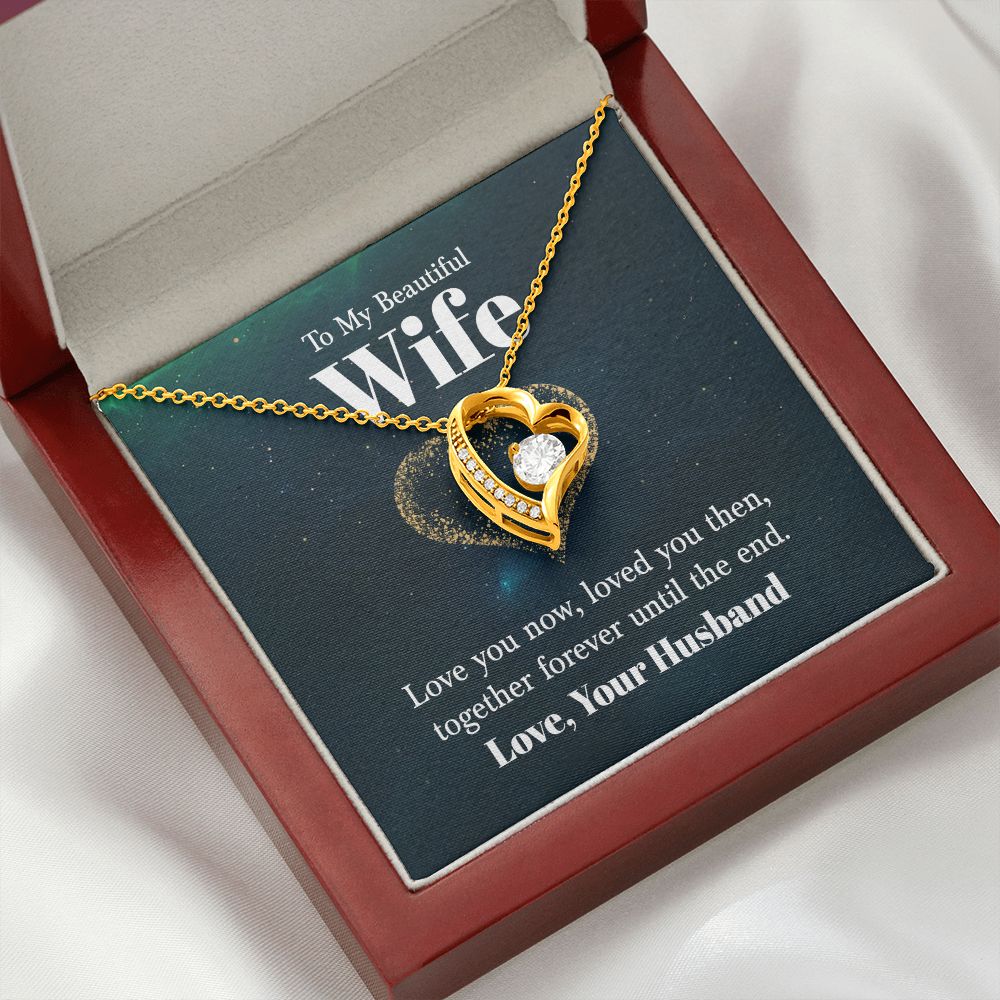 To My Wife Love You Now Forever Necklace w Message Card-Express Your Love Gifts