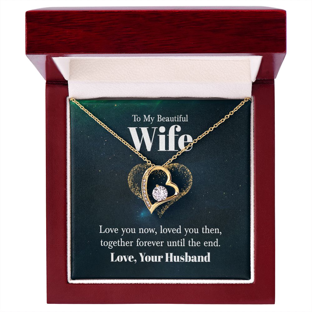 To My Wife Love You Now Forever Necklace w Message Card-Express Your Love Gifts