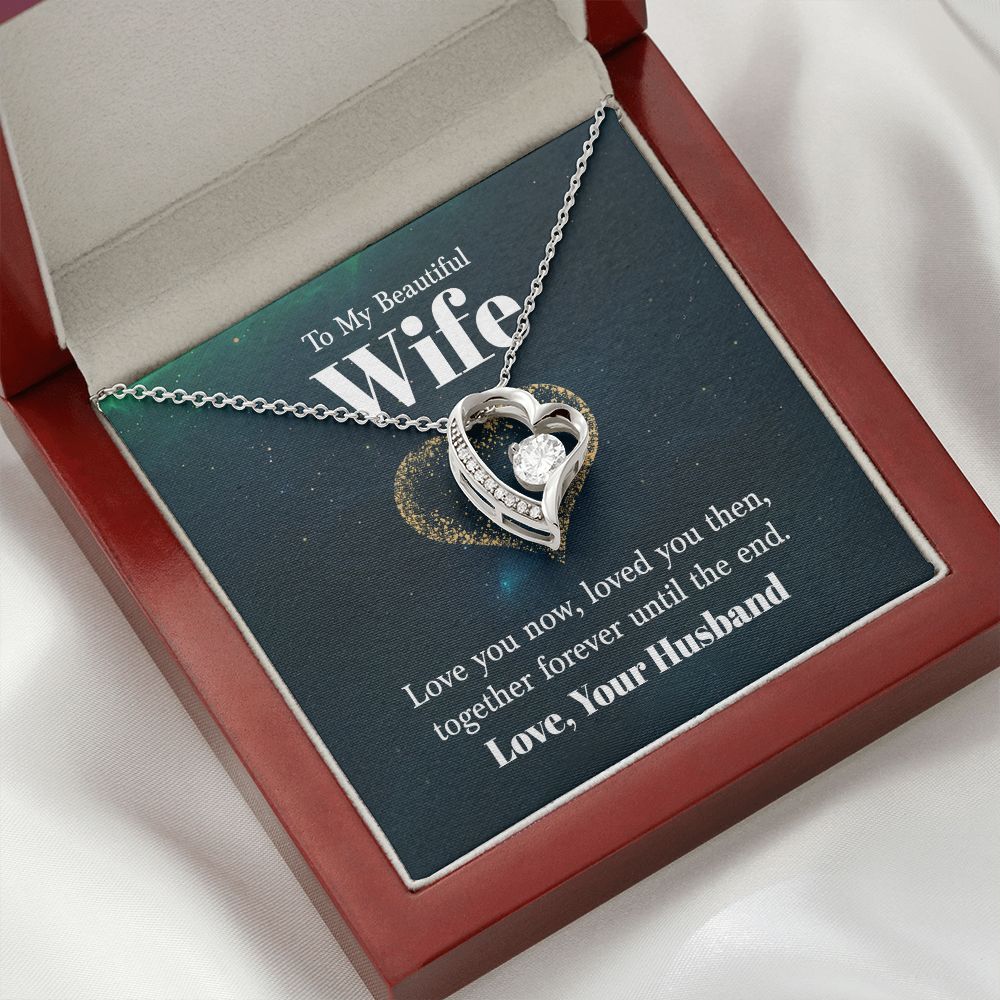 To My Wife Love You Now Forever Necklace w Message Card-Express Your Love Gifts