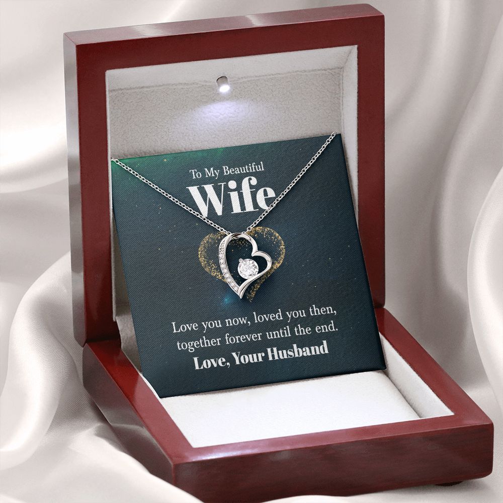 To My Wife Love You Now Forever Necklace w Message Card-Express Your Love Gifts
