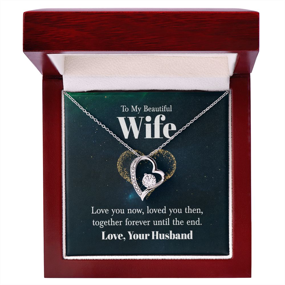To My Wife Love You Now Forever Necklace w Message Card-Express Your Love Gifts