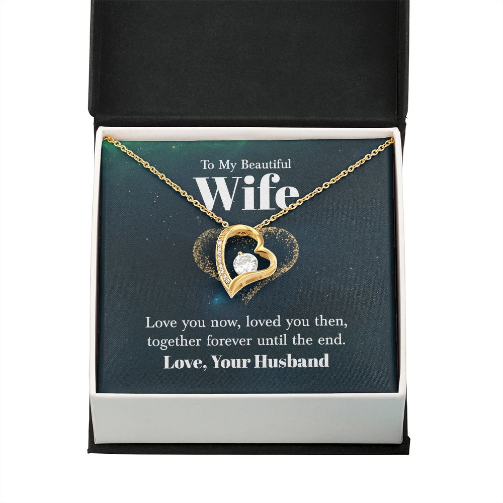 To My Wife Love You Now Forever Necklace w Message Card-Express Your Love Gifts