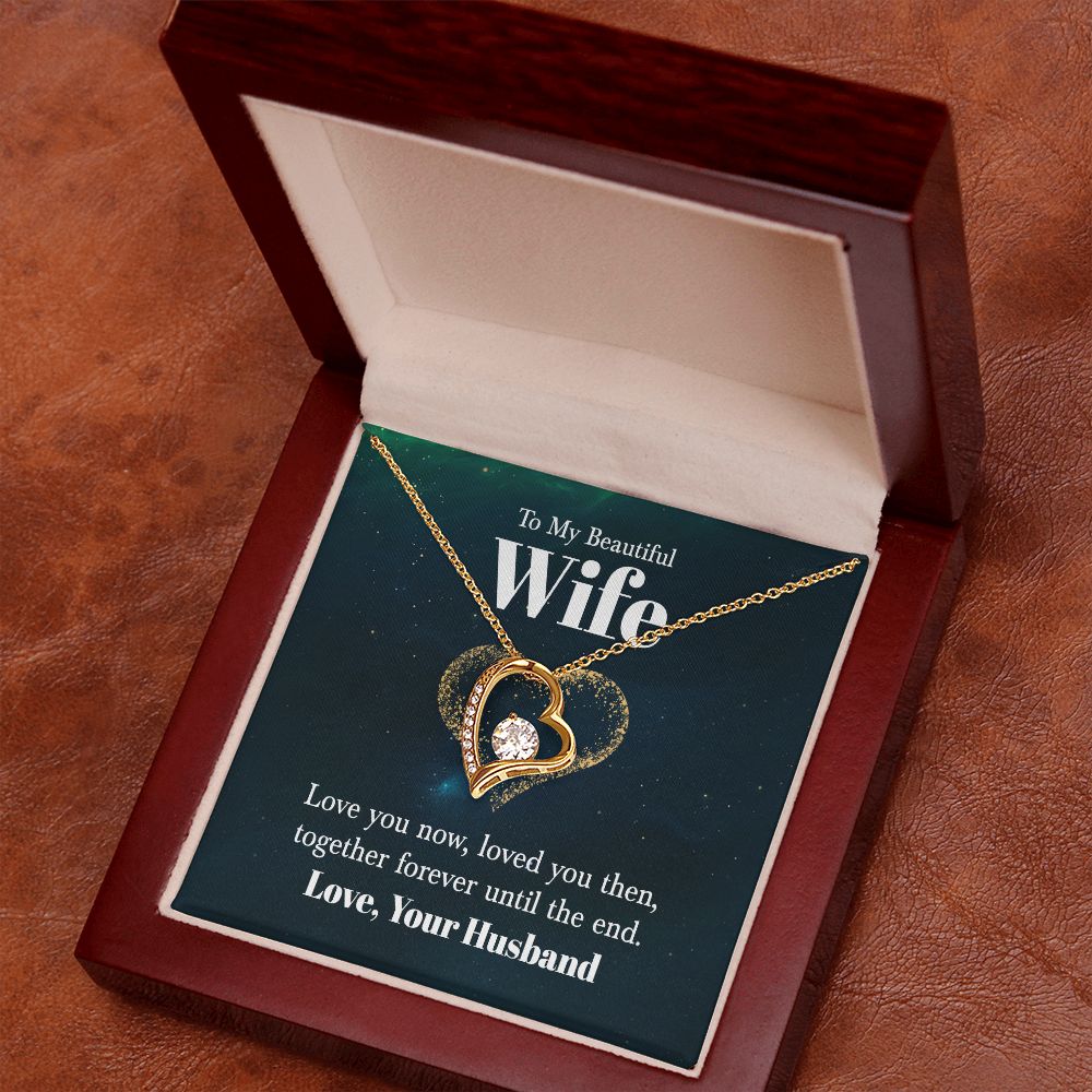 To My Wife Love You Now Forever Necklace w Message Card-Express Your Love Gifts