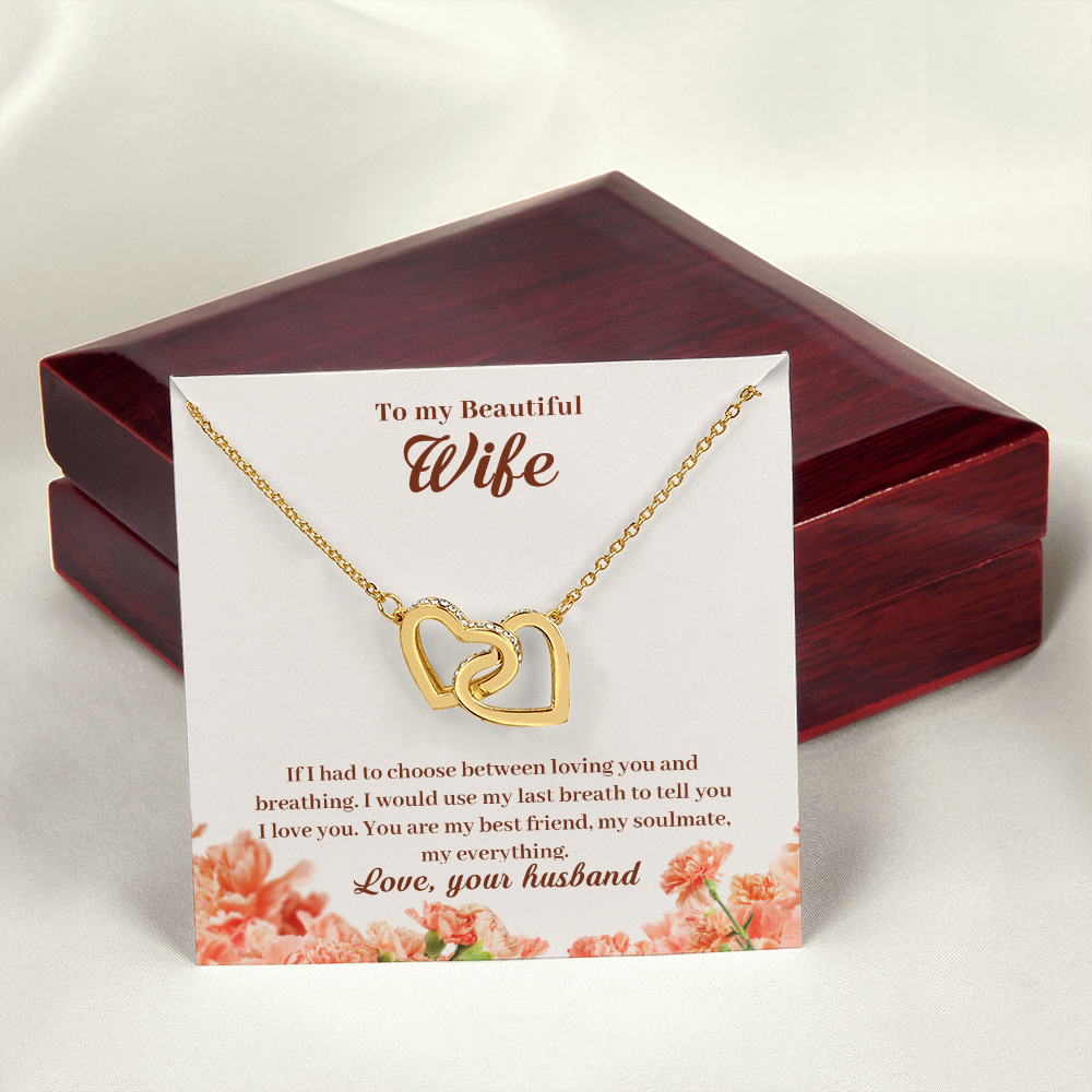 To My Wife Loving and Breathing Inseparable Necklace-Express Your Love Gifts