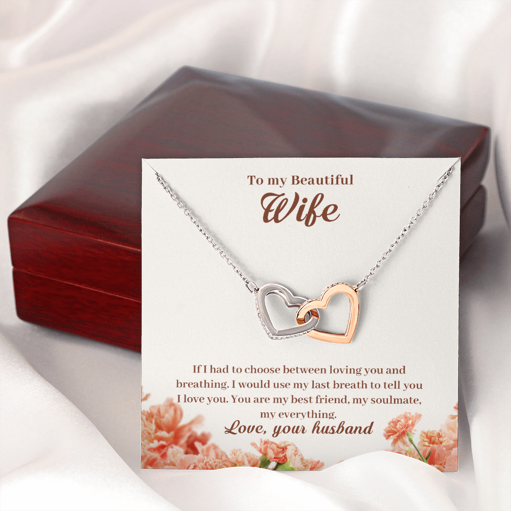 To My Wife Loving and Breathing Inseparable Necklace-Express Your Love Gifts