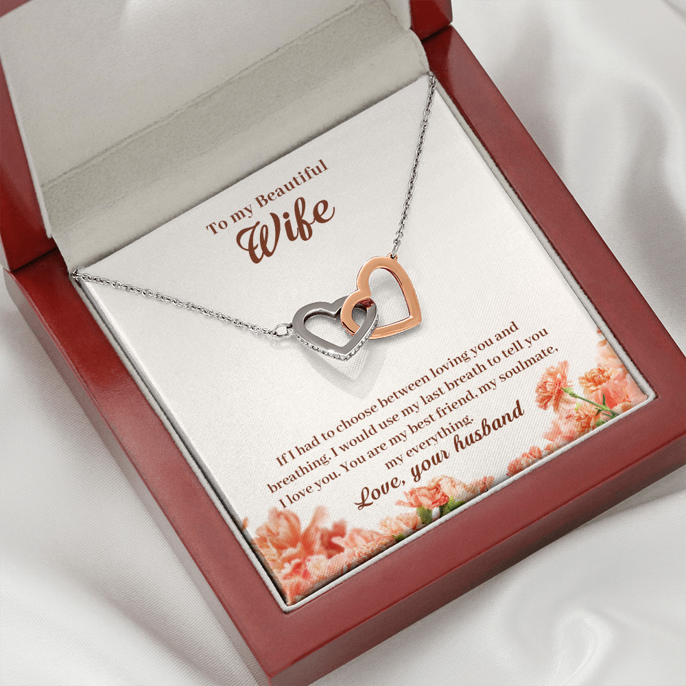 To My Wife Loving and Breathing Inseparable Necklace-Express Your Love Gifts