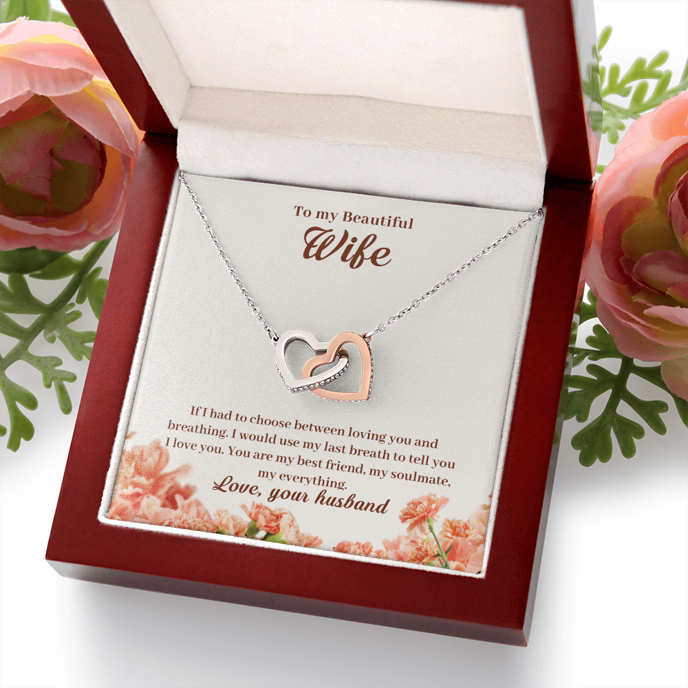 To My Wife Loving and Breathing Inseparable Necklace-Express Your Love Gifts