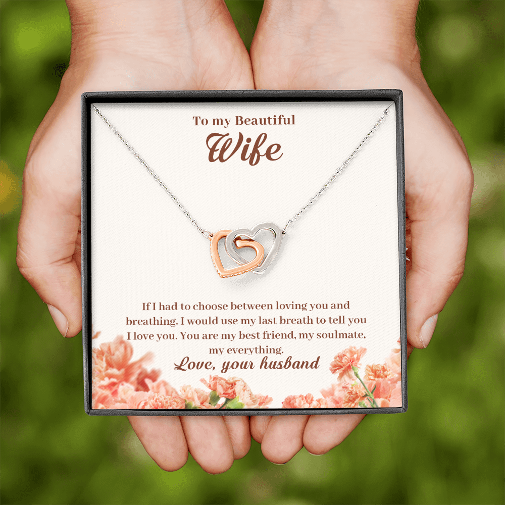 To My Wife Loving and Breathing Inseparable Necklace-Express Your Love Gifts