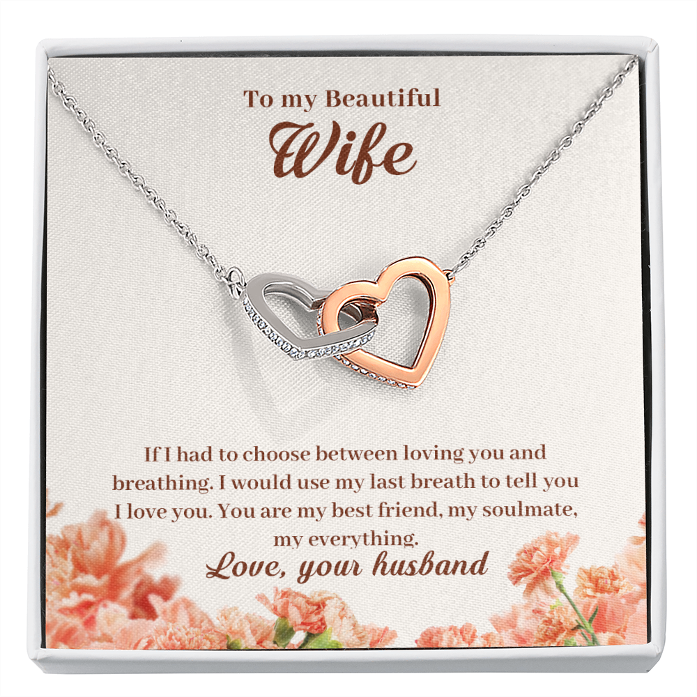 To My Wife Loving and Breathing Inseparable Necklace-Express Your Love Gifts