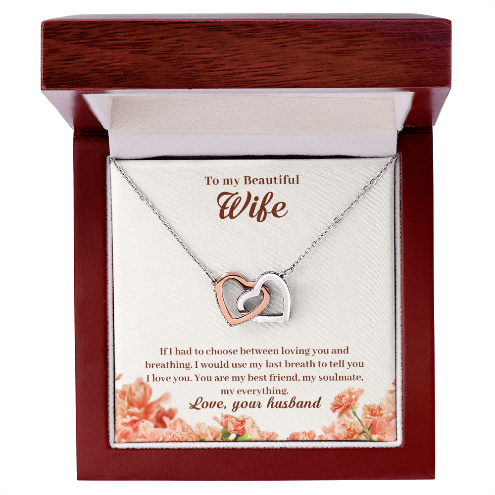 To My Wife Loving and Breathing Inseparable Necklace-Express Your Love Gifts