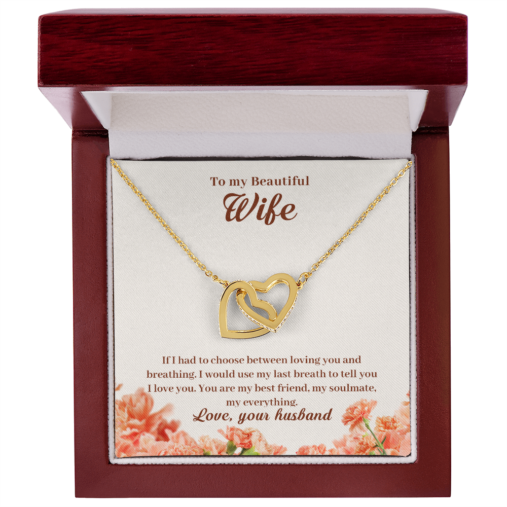 To My Wife Loving and Breathing Inseparable Necklace-Express Your Love Gifts