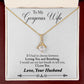 To My Wife Loving You and Breathing Alluring Ribbon Necklace Message Card-Express Your Love Gifts