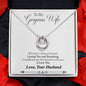 To My Wife Loving You and Breathing Lucky Horseshoe Necklace Message Card 14k w CZ Crystals-Express Your Love Gifts