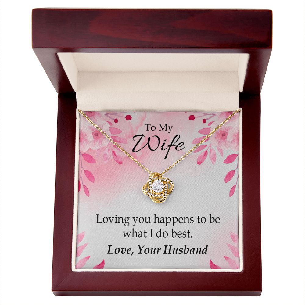 To My Wife Loving you is what I do best Infinity Knot Necklace Message Card-Express Your Love Gifts