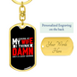 To My Wife Lucky Wife Keychain Stainless Steel or 18k Gold Dog Tag Keyring-Express Your Love Gifts