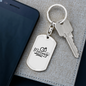 To My Wife Marriage Ring Keychain Stainless Steel or 18k Gold Dog Tag Keyring-Express Your Love Gifts