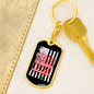 To My Wife Married to Army Hero Keychain Stainless Steel or 18k Gold Dog Tag Keyring-Express Your Love Gifts