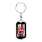 To My Wife Married to Army Hero Keychain Stainless Steel or 18k Gold Dog Tag Keyring-Express Your Love Gifts