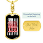 To My Wife Married to Army Hero Keychain Stainless Steel or 18k Gold Dog Tag Keyring-Express Your Love Gifts
