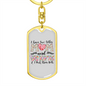 To My Wife Mom and Wife Keychain Stainless Steel or 18k Gold Dog Tag Keyring-Express Your Love Gifts