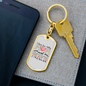To My Wife Mom and Wife Keychain Stainless Steel or 18k Gold Dog Tag Keyring-Express Your Love Gifts