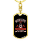 To My Wife Mom Life Firefighter Wife Keychain Stainless Steel or 18k Gold Dog Tag Keyring-Express Your Love Gifts