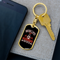 To My Wife Mom Life Firefighter Wife Keychain Stainless Steel or 18k Gold Dog Tag Keyring-Express Your Love Gifts