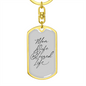 To My Wife Mom Wife Blessed Life Plain Keychain Stainless Steel or 18k Gold Dog Tag Keyring-Express Your Love Gifts
