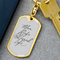 To My Wife Mom Wife Blessed Life Plain Keychain Stainless Steel or 18k Gold Dog Tag Keyring-Express Your Love Gifts