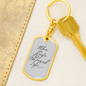 To My Wife Mom Wife Blessed Life Plain Keychain Stainless Steel or 18k Gold Dog Tag Keyring-Express Your Love Gifts