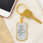 To My Wife Mom Wife Blessed Life Plain Keychain Stainless Steel or 18k Gold Dog Tag Keyring-Express Your Love Gifts