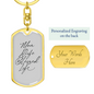 To My Wife Mom Wife Blessed Life Plain Keychain Stainless Steel or 18k Gold Dog Tag Keyring-Express Your Love Gifts