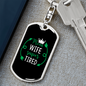 To My Wife Mom Wife Super Tired Keychain Stainless Steel or 18k Gold Dog Tag Keyring-Express Your Love Gifts