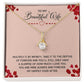 To My Wife Multiply it by Infinity Alluring Ribbon Necklace Message Card-Express Your Love Gifts